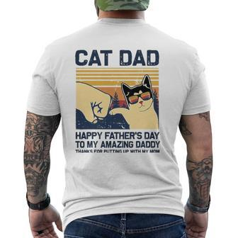 Cat Dad-Happy Father's Day To My Amazing Daddy Mens Back Print T-shirt | Mazezy