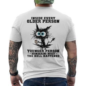 Cat Inside Every Older Person Is A Younger Person Men's T-shirt Back Print - Monsterry