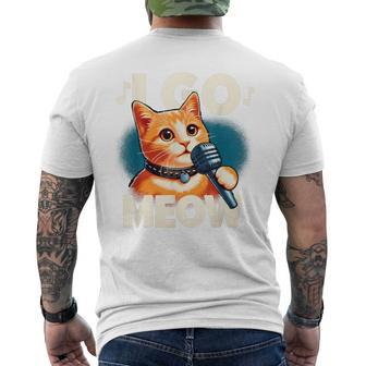 Cat Lovers Cat Owner I Go Meow Singing Cat Meme Men's T-shirt Back Print - Monsterry UK