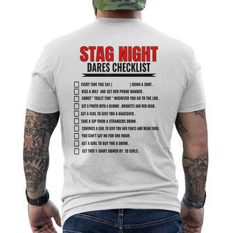 Challenge The Stag Bachelors Party Checklist Stag Do Party Men's T-shirt Back Print - Thegiftio UK