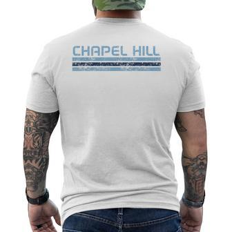 Chapel Hill North Carolina Retro Vintage Weathered Stripe Men's T-shirt Back Print - Monsterry AU