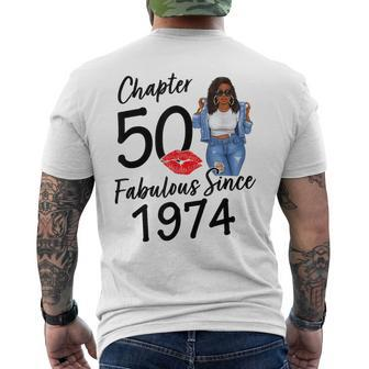 Chapter 50 Fabulous Since 1974 50Th Birthday Black Girl Men's T-shirt Back Print - Monsterry