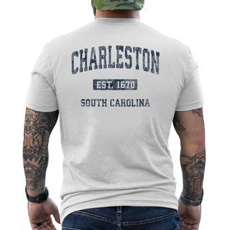 Charleston South Carolina Sc Vintage Athletic Sports Men's T-shirt Back Print - Monsterry AU