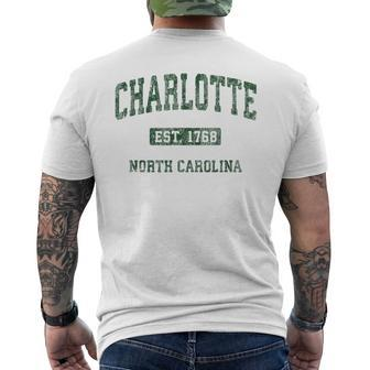 Charlotte North Carolina Nc Vintage Athletic Sports Men's T-shirt Back Print - Monsterry UK