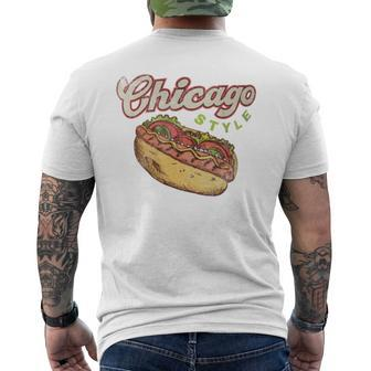 Chicago Hot Dog Hotdog Tourist Summer Souvenir Travel Men's T-shirt Back Print | Mazezy