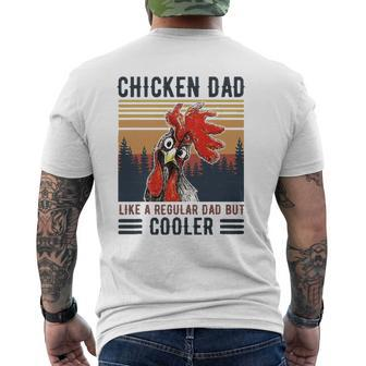 Chicken Dad Like A Regular Dad Farmer Poultry Father's Day Tee Mens Back Print T-shirt | Mazezy