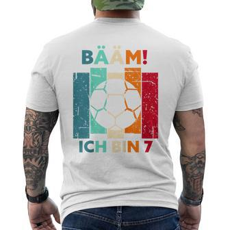 Children's Bäm Ich Bin 7 Sieben Jahre Boy 7Th Birthday Football T-Shirt mit Rückendruck - Seseable