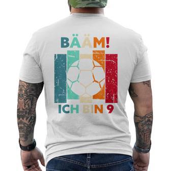 Children's Bäm Ich Bin 9 Neun Jahre Junge 9Th Birthday Football T-Shirt mit Rückendruck - Seseable