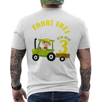 Children's Birthday Ich Bin 3 Jahre Traktor Boy T-Shirt mit Rückendruck - Seseable