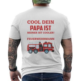 Children's Egal Wie Cool Dein Papa Meiner Ist Fireman T-Shirt mit Rückendruck - Geschenkecke