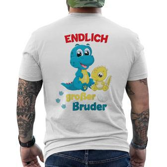 Children's Endlich Großer Bruder 2023 Announce Dino 80 T-Shirt mit Rückendruck - Seseable