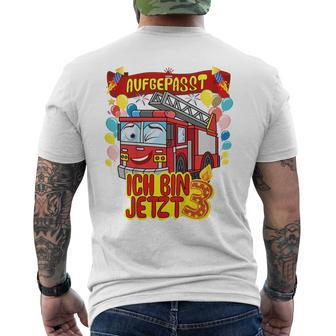 Children's Ich Bin Jetzt 3 Feuerwehr T-Shirt mit Rückendruck - Seseable