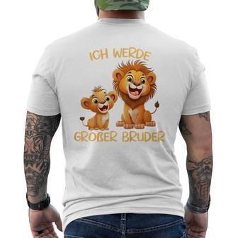 Children's Ich Werde Große Bruder Zwei Löwen Ich Werde T-Shirt mit Rückendruck - Seseable