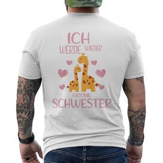 Children's Ich Werde Wieder Große Schwester Verkunden T-Shirt mit Rückendruck - Seseable