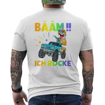 Children's Schulkind 2023 With Dino Bäm Ich Rocke Die Schule T-Shirt mit Rückendruck - Geschenkecke