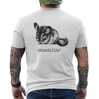 Chinchillin Chinchilla Animal Lover Graphic Vintage Cool Mens Back Print T-shirt | Seseable CA