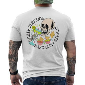 Chip Dippin Margarita Sippin Skull Skeleton Men's T-shirt Back Print - Seseable