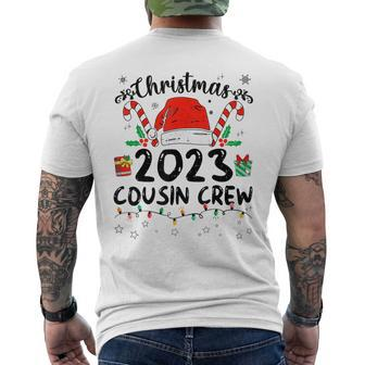Christmas 2023 Cousin Crew Santa Hat Family Matching Pajama Men's T-shirt Back Print - Seseable
