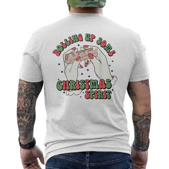 Christmas Tree Cakes Retro Rollin Up Christmas Spirit Men's T-shirt Back Print - Seseable