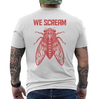 Cicada We Scream 2024 Men's T-shirt Back Print - Monsterry