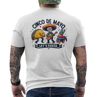 Cinco De Mayo Pinata Taco Sugar Skull Squad Let's Fiesta Men's T-shirt Back Print - Monsterry