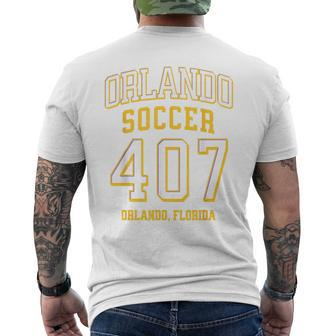 City Of Orlando Soccer Area Code 407 Collection Men's T-shirt Back Print - Seseable