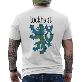 Clan Lockhart Tartan Scottish Family Name Scotland Pride Men's T-shirt Back Print - Seseable