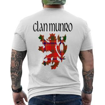 Clan Munro Tartan Scottish Family Name Scotland Pride Men's T-shirt Back Print - Seseable