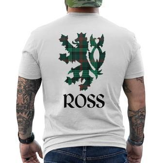 Clan Ross Tartan Scottish Family Name Scotland Pride Men's T-shirt Back Print - Seseable