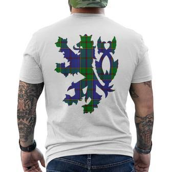 Clan Strachan Tartan Scottish Family Name Scotland Pride Men's T-shirt Back Print - Seseable