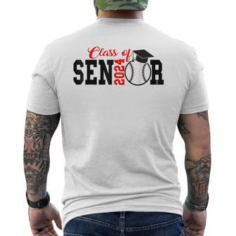 Class Of 2024 Graduation Senior Baseball Player Men's T-shirt Back Print | Mazezy