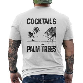 Cocktails And Palm Trees Mens Back Print T-shirt - Thegiftio UK