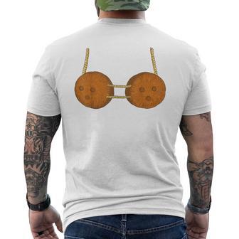 Coconut Shell Bra Hawaii Costume Carnival Men's T-shirt Back Print - Monsterry