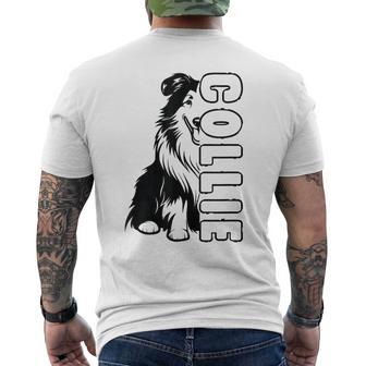 Collie Langhaarcollie Hund Herrchen Frauchen Hunde T-Shirt mit Rückendruck - Geschenkecke