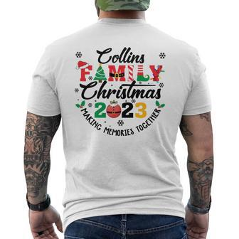 Collins Family Name Christmas Matching Surname Xmas Men's T-shirt Back Print - Seseable