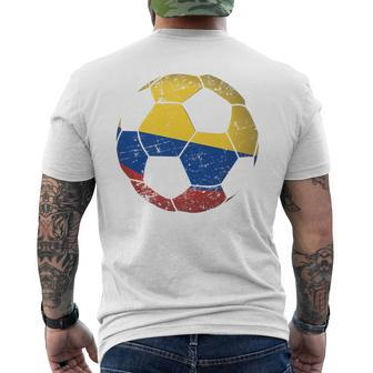 Colombia Soccer Ball Flag Jersey Colombian Football Men's T-shirt Back Print - Monsterry AU