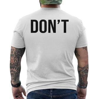 Cool Don't Simple Word Trendy Do Not Dont Men's T-shirt Back Print - Thegiftio UK