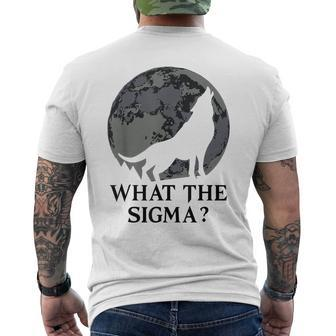 Cool Meme Moon Alpha Wolf What The Sigma Men's T-shirt Back Print - Monsterry