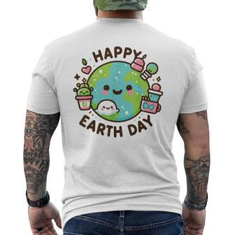 Cool Planet Earth Day Birthday Saying Happy Earth Day 2024 Men's T-shirt Back Print - Thegiftio UK