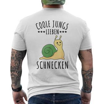 Coole Jungs Lieben Schnecken Geschenk T-Shirt mit Rückendruck - Seseable