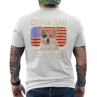 Corgi Dad Happy Fathers Day To My Amazing Daddy Dog Men's T-shirt Back Print - Thegiftio UK