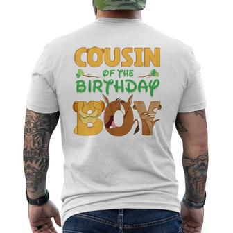 Cousin Of The Birthday Boy Lion Family Matching Men's T-shirt Back Print - Monsterry DE