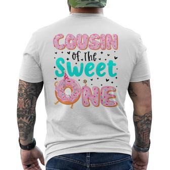 Cousin Of The Sweet One First Birthday Matching Family Donut Men's T-shirt Back Print - Monsterry AU