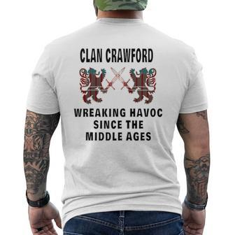 Crawford Scottish Tartan Scotland Family Clan Name Men's T-shirt Back Print - Seseable