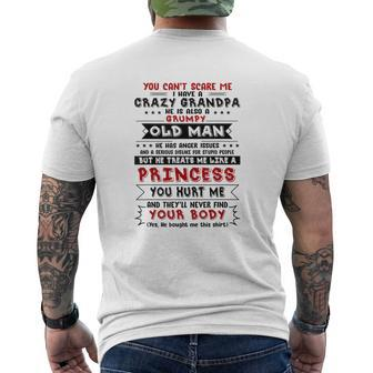 I Have A Crazy Grandpa He Is Also A Grumpy Old Man Mens Back Print T-shirt - Thegiftio UK