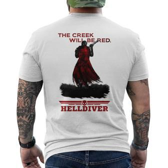 The Creek Will Be Red Game Platform Helldivers Hero Men's T-shirt Back Print | Mazezy