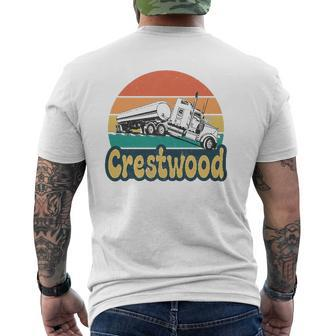 Crestwood Kentucky Ky Tourism Semi Stuck On Railroad Tracks Mens Back Print T-shirt | Mazezy