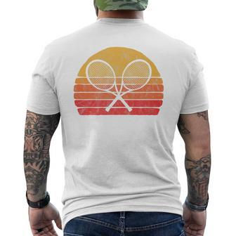 Crossed Tennis Racquet Retro 80S Sun Vintage Men's T-shirt Back Print - Monsterry DE