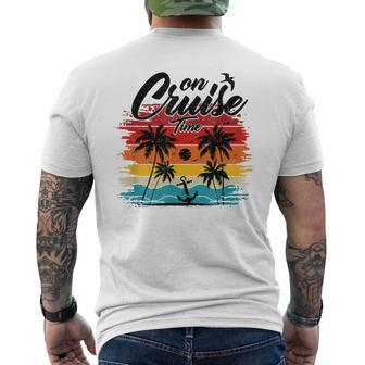 On Cruise Time Coconut Tree And Anchor Summer Beach Party Men's T-shirt Back Print - Seseable