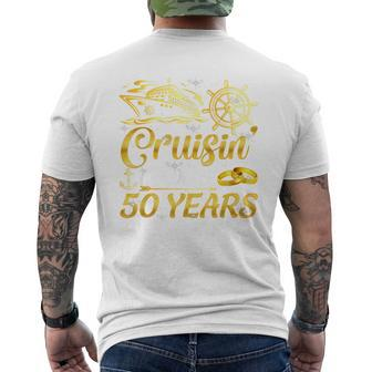 Cruising Through 50 Years 50Th Anniversary Cruise Couple Men's T-shirt Back Print - Monsterry DE